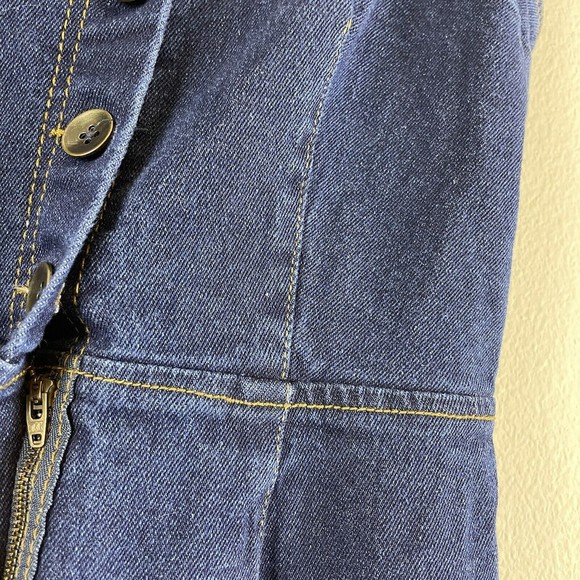 Universal Threads Denim Jumpsuit Womens 4 Sleeveless Button Front Frayed Boho - Picture 6 of 12